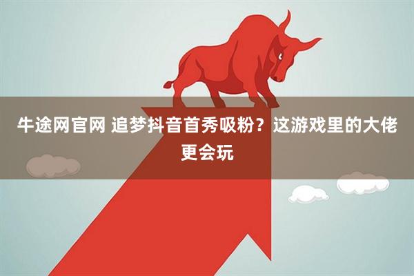 牛途网官网 追梦抖音首秀吸粉？这游戏里的大佬更会玩